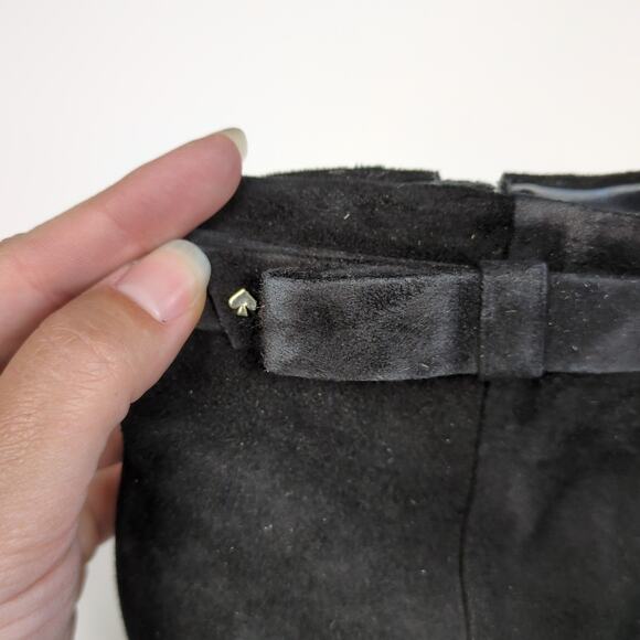 KATE SPADE NY Madelaine Black Suede Ankle Bootie Block Heel Women's 10.5 - Picture 7 of 10